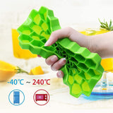 Flexible Silicone Ice Cube Tray, 37 Small Cubes , Fridge Use