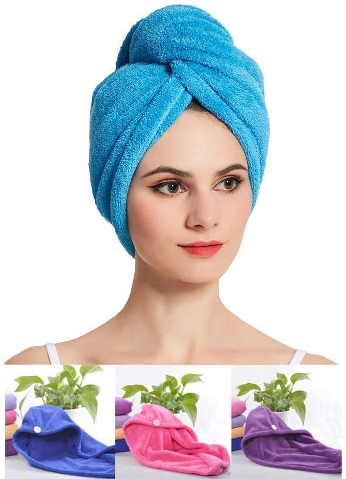 Quick Turban Hair-Drying Absorbent Microfiber Towel / Dry Shower Caps, Hair accessories