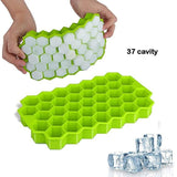 Flexible Silicone Ice Cube Tray, 37 Small Cubes , Fridge Use